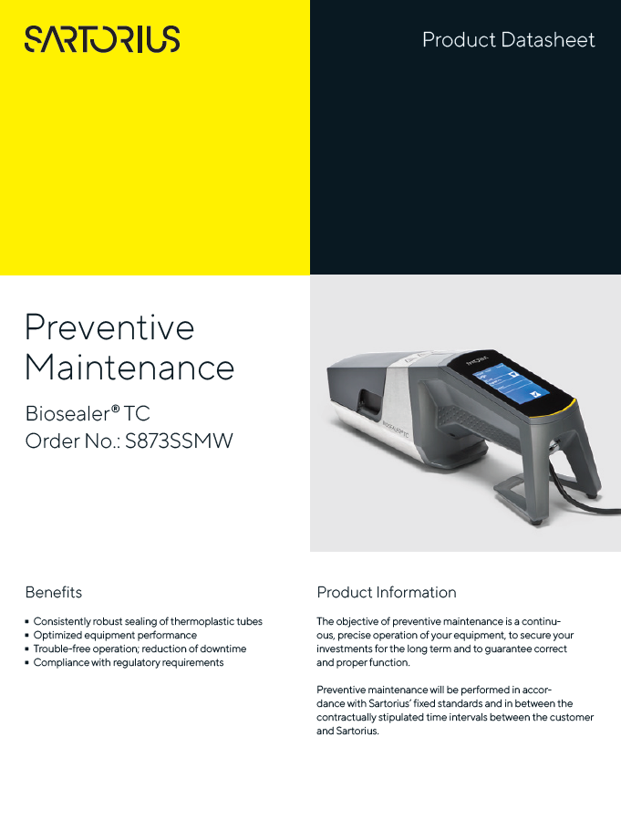 Biosealer® TC: Preventive Maintenance  - Sartorius Croatia
