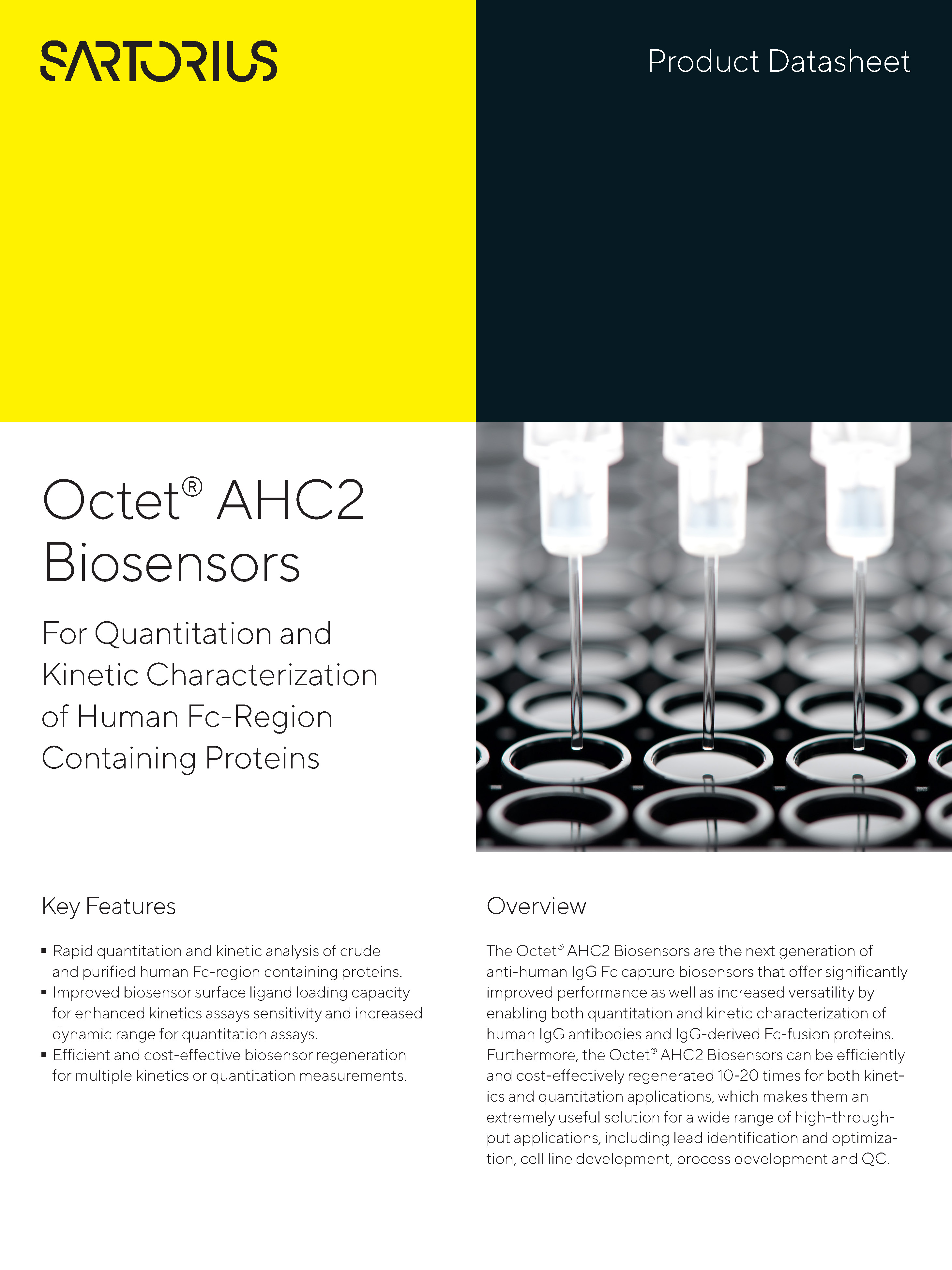 Octet® AHC2 Biosensors - For Quantitation and Kinetic Characterization of Human Fc-Region Containing Proteins - Sartorius Croatia