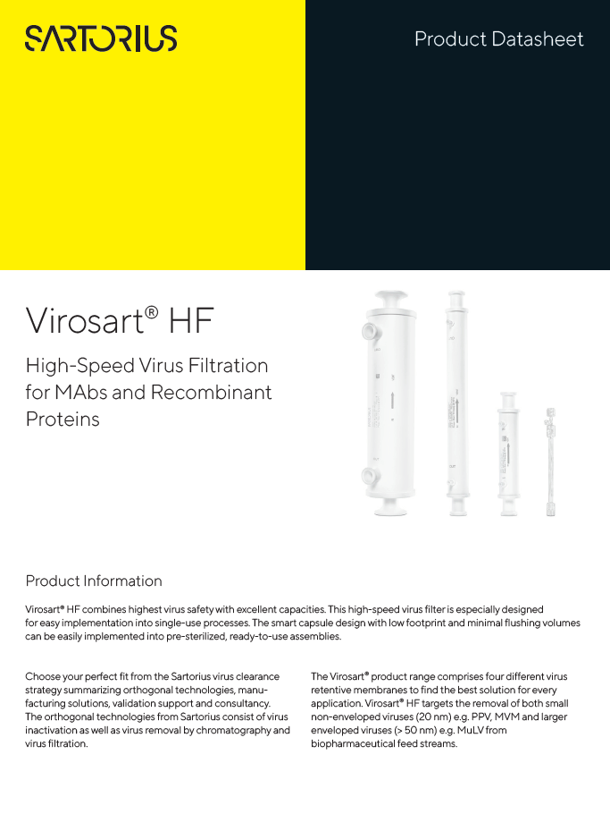 Virosart® HF: High-Speed Virus Filtration for MAbs and Recombinant Proteins - Sartorius Croatia