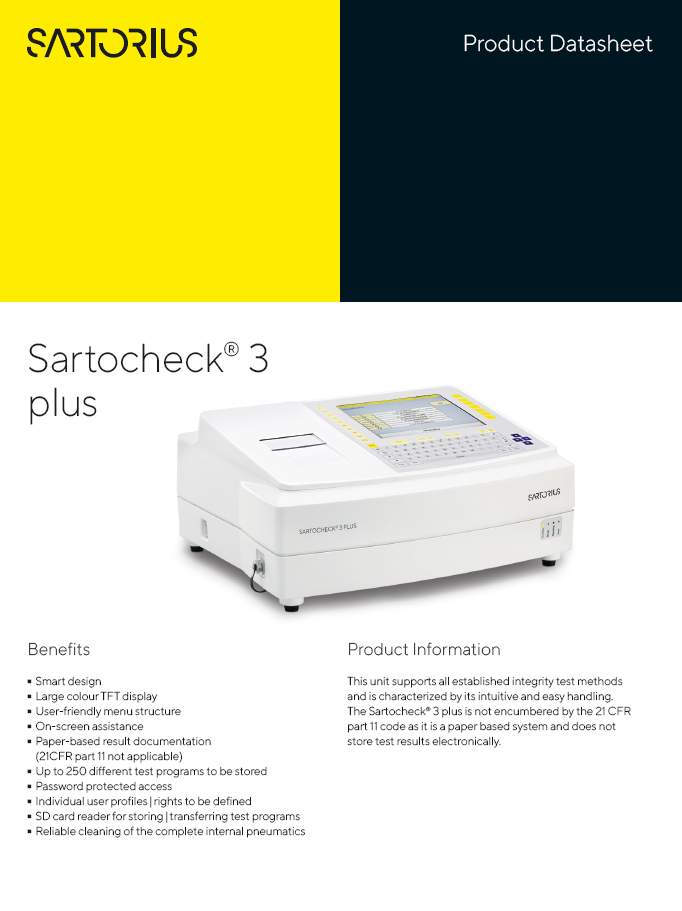 Sartocheck® 3 plus - Sartorius Croatia