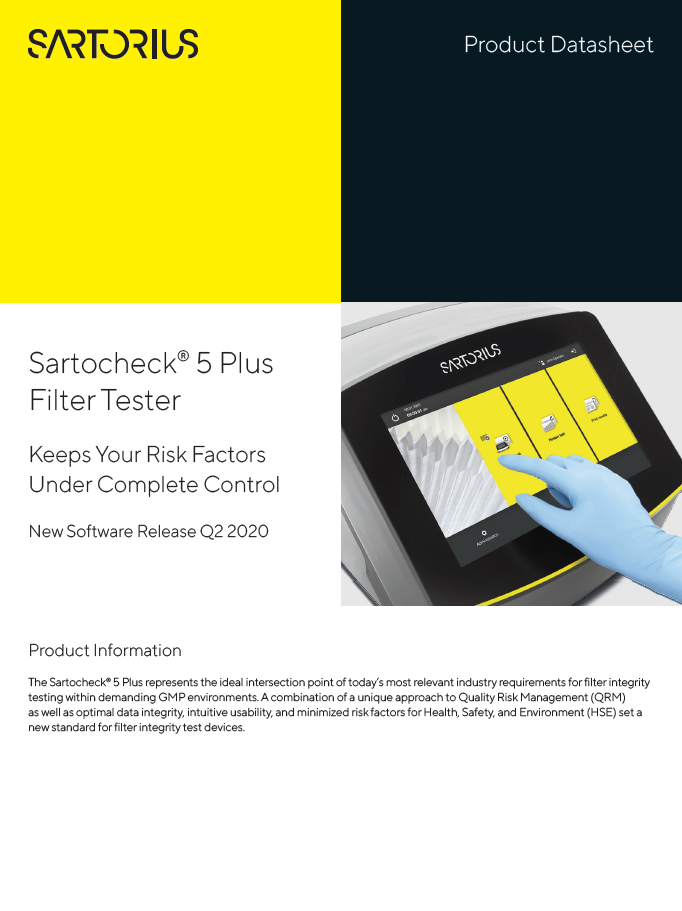 Sartocheck® 5 Plus Filter Tester: Keeps Your Risk Factors Under Complete Control - Sartorius Croatia