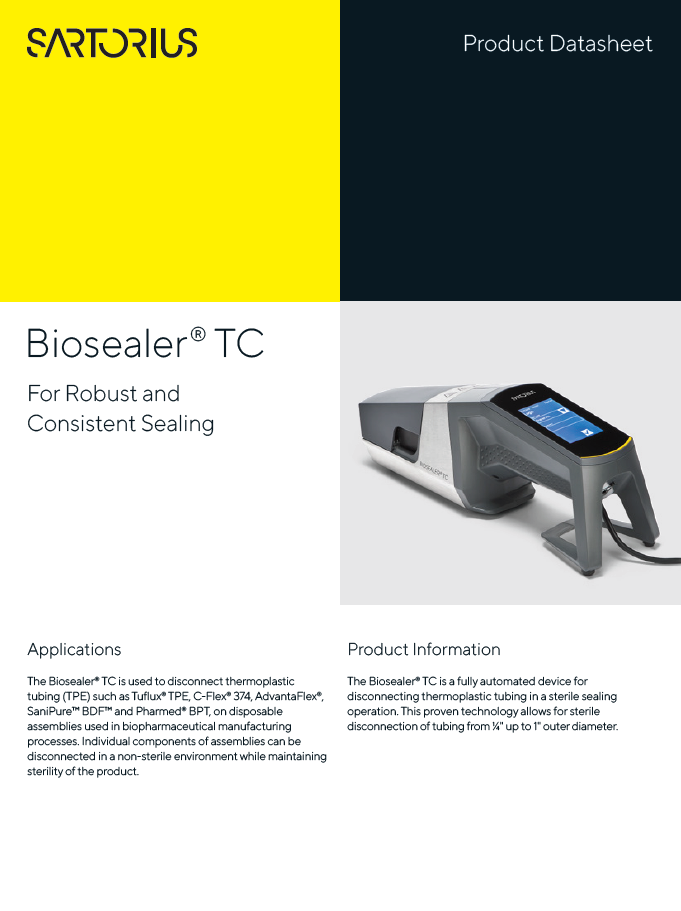 Biosealer® TC: Brochure - Sartorius Croatia