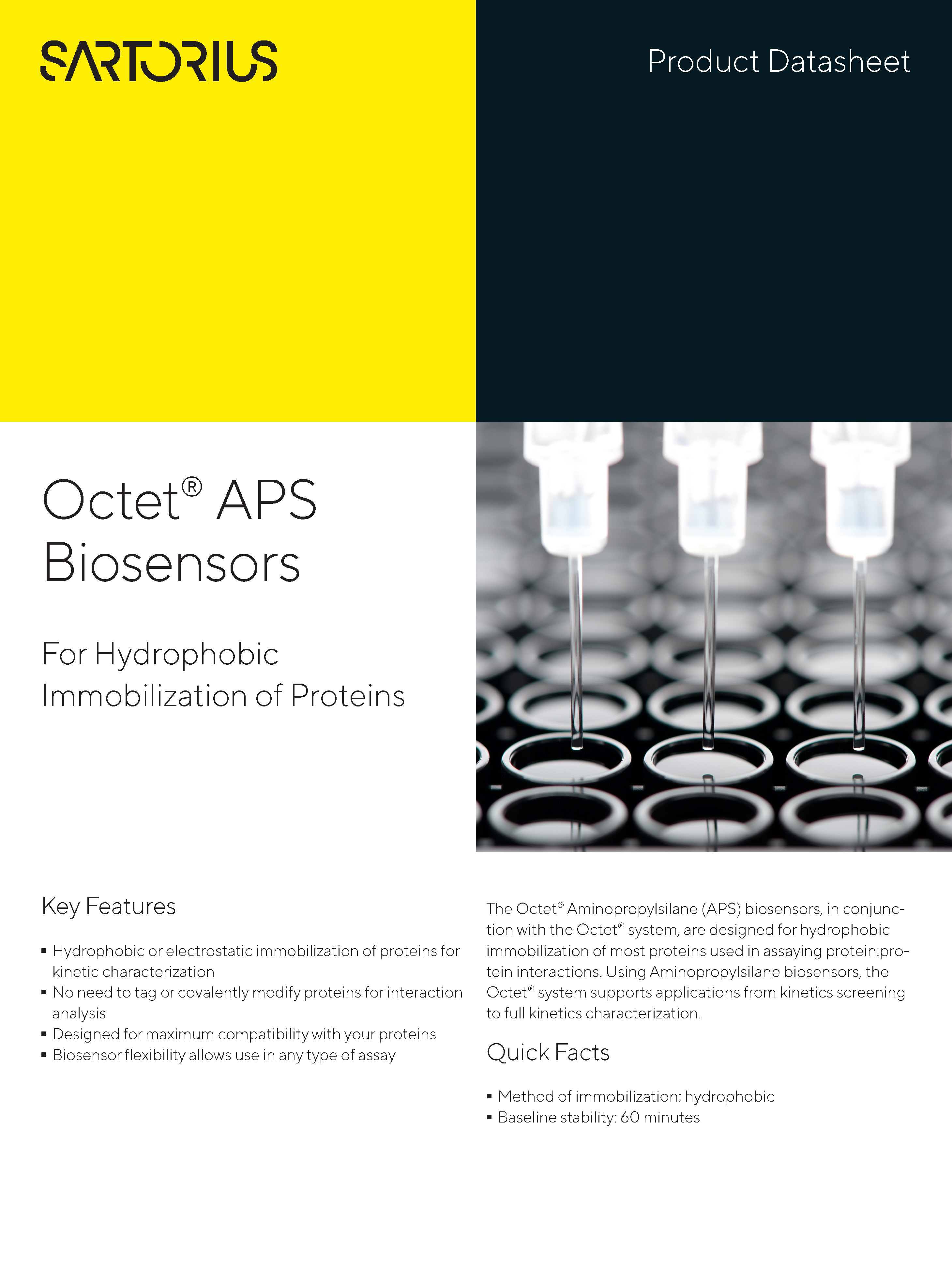 Octet® APS - Biosensors For Hydrophobic Immobilization of Proteins - Sartorius Croatia