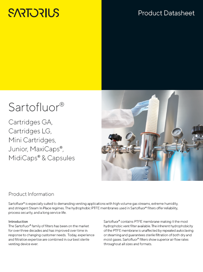 Sartofluor®: Cartridges GA, Cartridges LG, Mini Cartridges, Junior, MaxiCaps®, MidiCaps® & Capsules - Sartorius Croatia