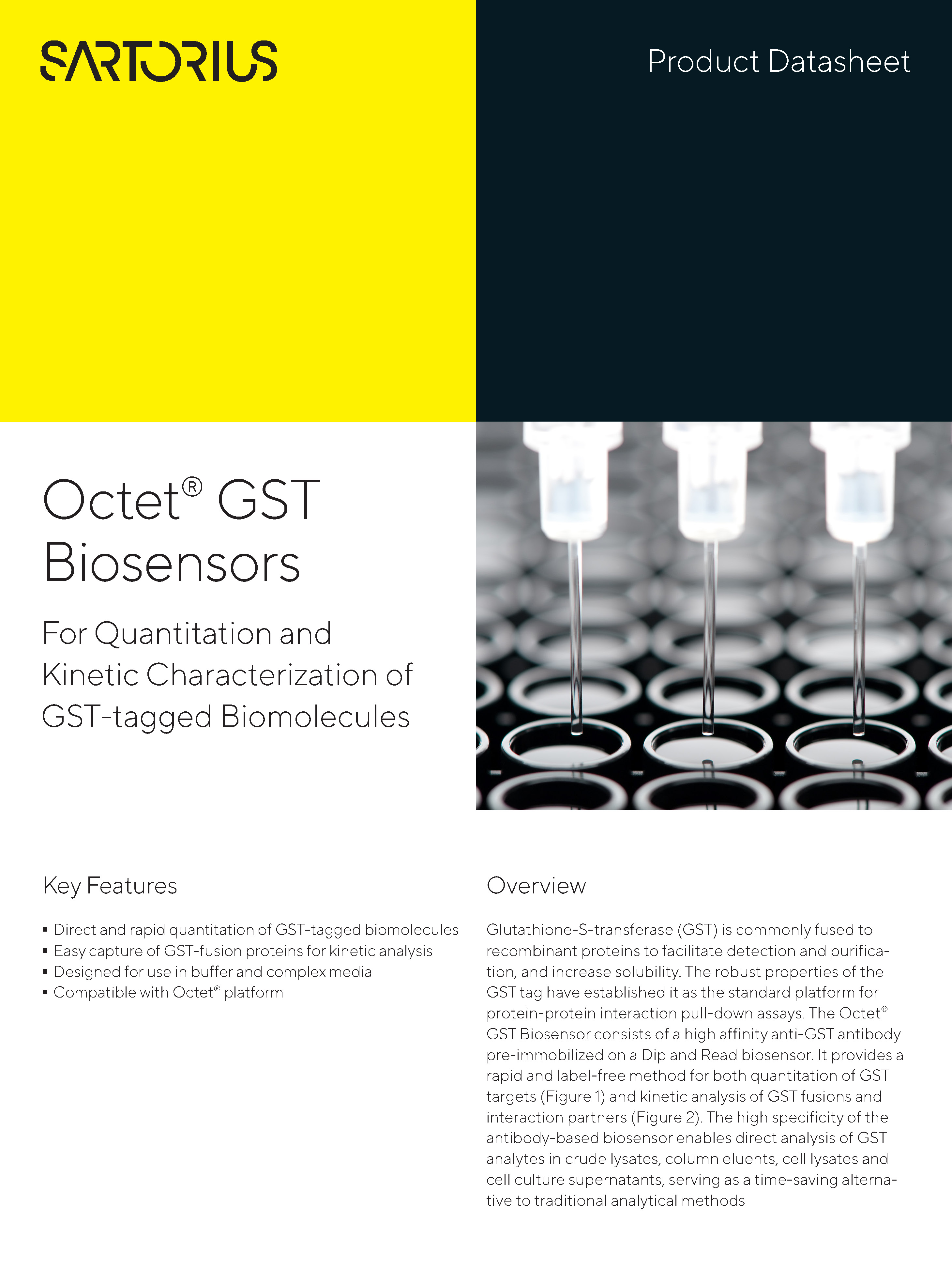 Octet® GST Biosensors - For Quantitation and Kinetic Characterization of GST-tagged Biomolecules - Sartorius Croatia