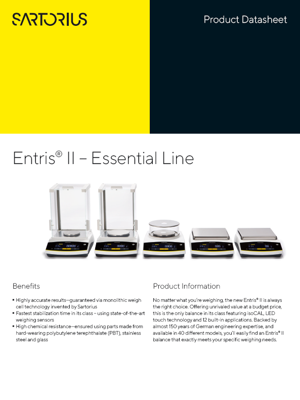 Entris® II Essential linija tehtnica  - Sartorius Croatia